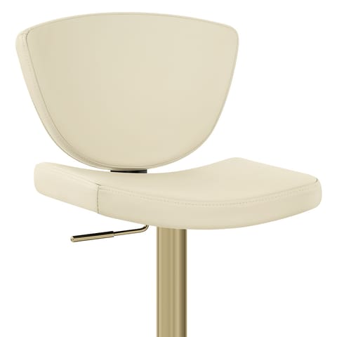 Pearl Real Leather Gold Stool Cream