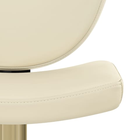 Pearl Real Leather Gold Stool Cream