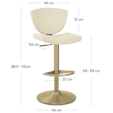 Pearl Real Leather Gold Stool Cream