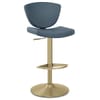 Pearl Real Leather Gold Stool Blue