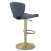 Pearl Real Leather Gold Stool Blue