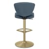 Pearl Real Leather Gold Stool Blue
