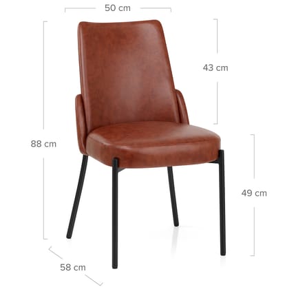 Juno Dining Chair Brown Dimensions