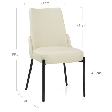 Juno Dining Chair Cream Dimensions