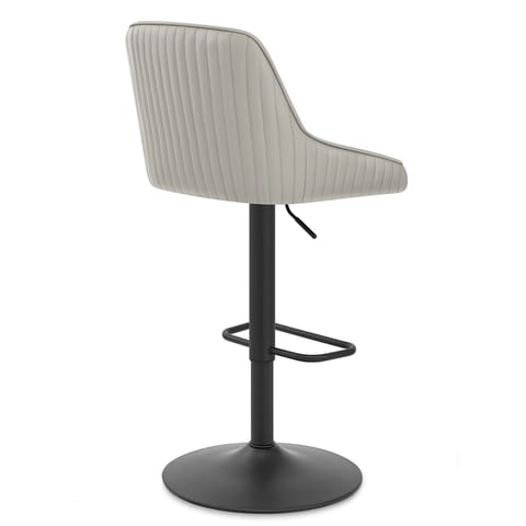 Canberra Real Leather Stool Light Grey