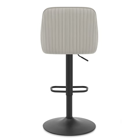 Canberra Real Leather Stool Light Grey