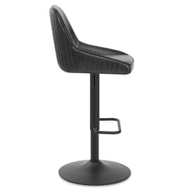 Canberra Real Leather Stool Black