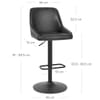 Canberra Real Leather Stool Black