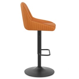 Canberra Real Leather Stool Orange