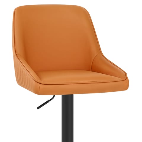 Canberra Real Leather Stool Orange