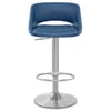 Kansas Brushed Steel Stool Blue