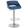 Kansas Brushed Steel Stool Blue