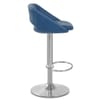 Kansas Brushed Steel Stool Blue