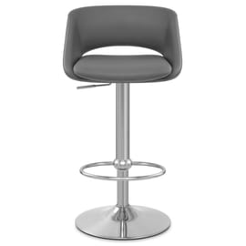 Kansas Brushed Steel Stool Dark Grey