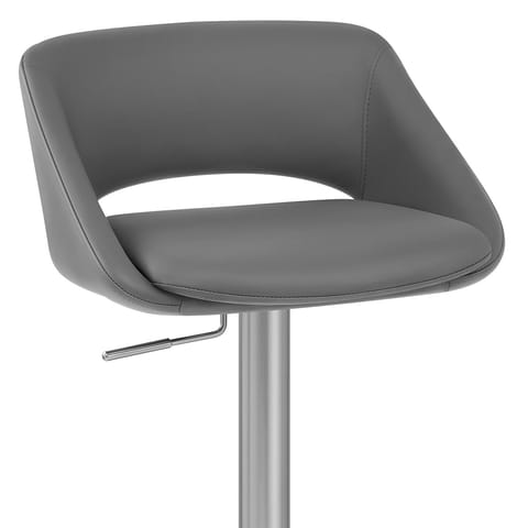 Kansas Brushed Steel Stool Dark Grey