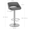 Kansas Brushed Steel Stool Dark Grey