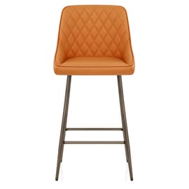 Brisbane Real Leather Stool Orange
