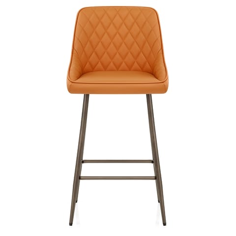 Brisbane Real Leather Stool Orange