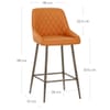 Brisbane Real Leather Stool Orange