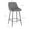 Brisbane Bar Stool Grey Velvet