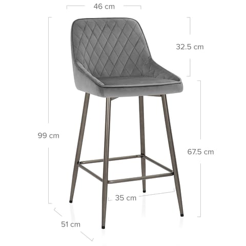 Brisbane Bar Stool Grey Velvet