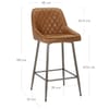 Brisbane Real Leather Stool Antique Brown