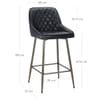 Brisbane Real Leather Stool Antique Slate