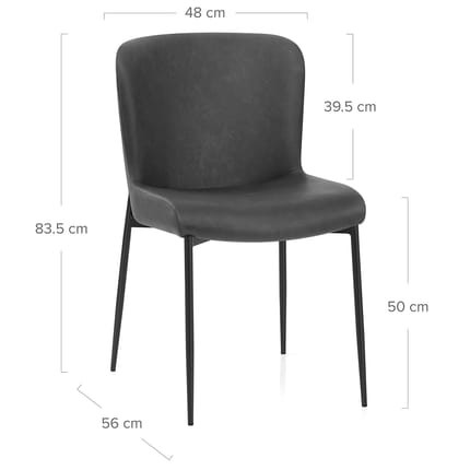 Jess Dining Chair Charcoal Dimensions