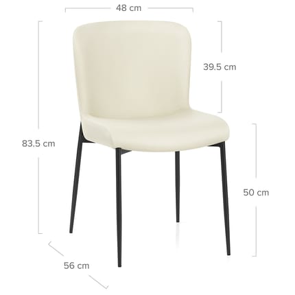 Jess Dining Chair Cream Dimensions