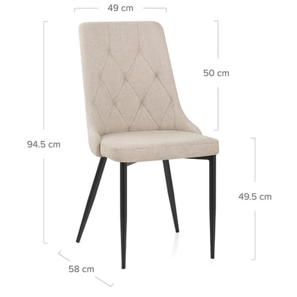 Phoebe Dining Chair Beige Fabric Dimensions