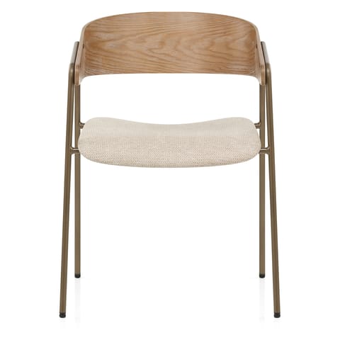 Lauren Oak Dining Chair Beige Fabric