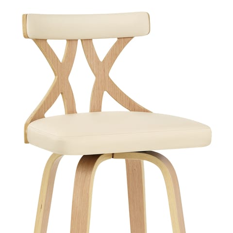 Nash Stool Wood & Cream