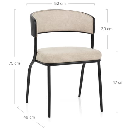 Alexa Dining Chair Beige Fabric Dimensions