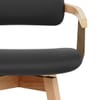 Electra Oak Real Leather Stool Black