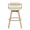 Electra Oak Real Leather Stool Cream