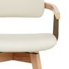 Electra Oak Real Leather Stool Cream