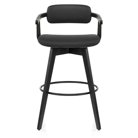 Electra Real Leather Stool Black