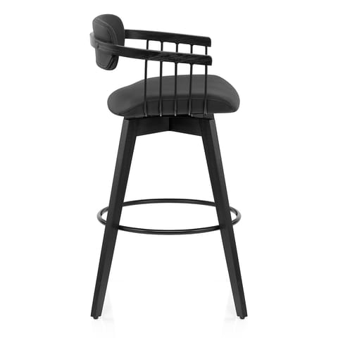 Electra Real Leather Stool Black