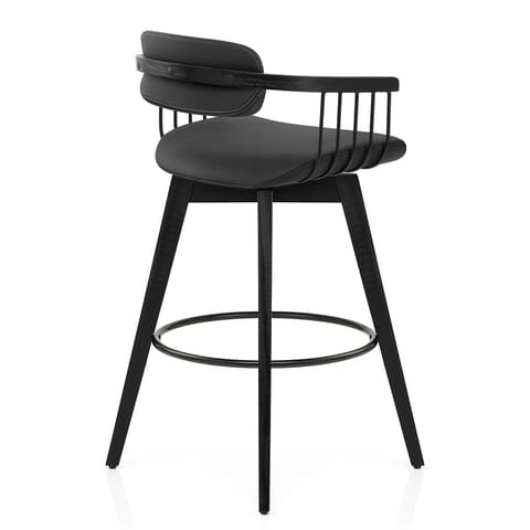 Electra Real Leather Stool Black