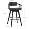 Electra Real Leather Stool Black