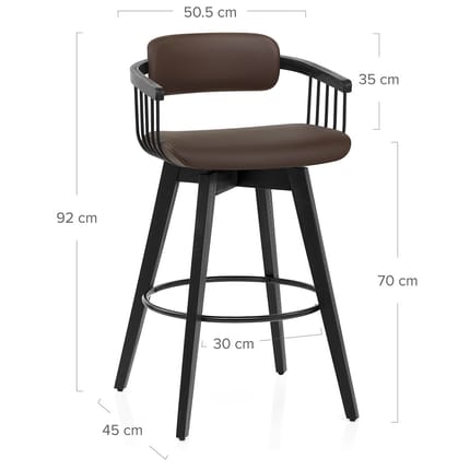 Electra Real Leather Stool Brown Dimensions