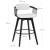 Electra Real Leather Stool White