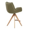 Madrid Real Leather Wooden Stool Green