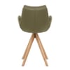 Madrid Real Leather Wooden Stool Green