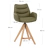 Madrid Real Leather Wooden Stool Green