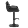 Madrid Real Leather Gas Lift Stool Black
