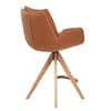 Madrid Real Leather Wooden Stool Tan