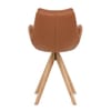 Madrid Real Leather Wooden Stool Tan