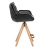 Madrid Real Leather Wooden Stool Black