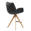 Madrid Real Leather Wooden Stool Black